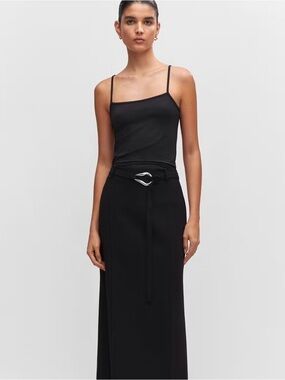 Mango Black Slim-Strap Tank Top